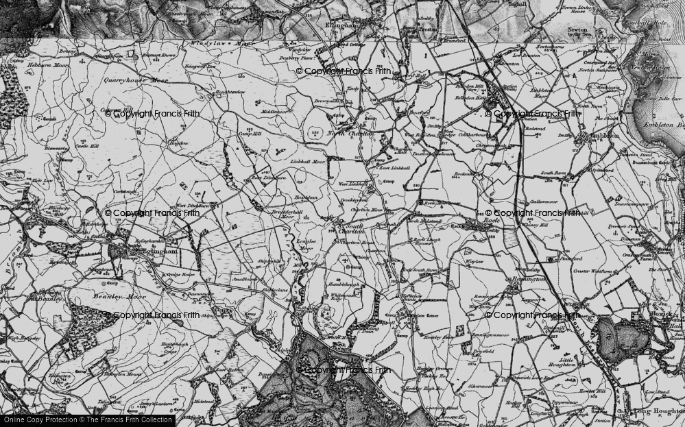Old Map of Historic Map covering Brockleyhall Moor in 1897