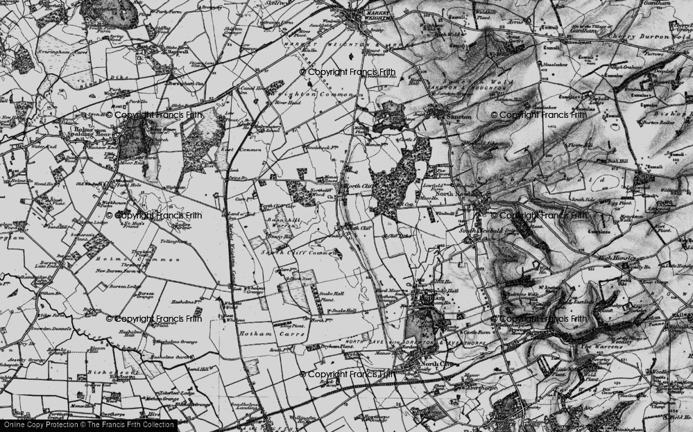 Old Map of Historic Map covering Bunny Hill in 1898