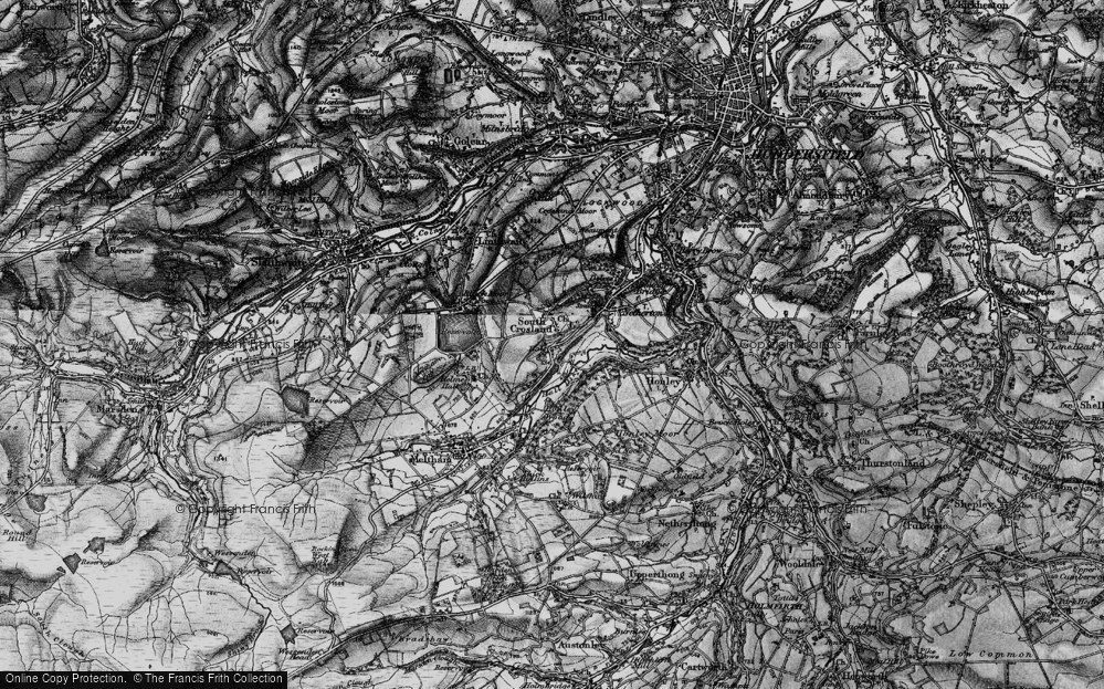 Old Map of South Crosland, 1896 in 1896