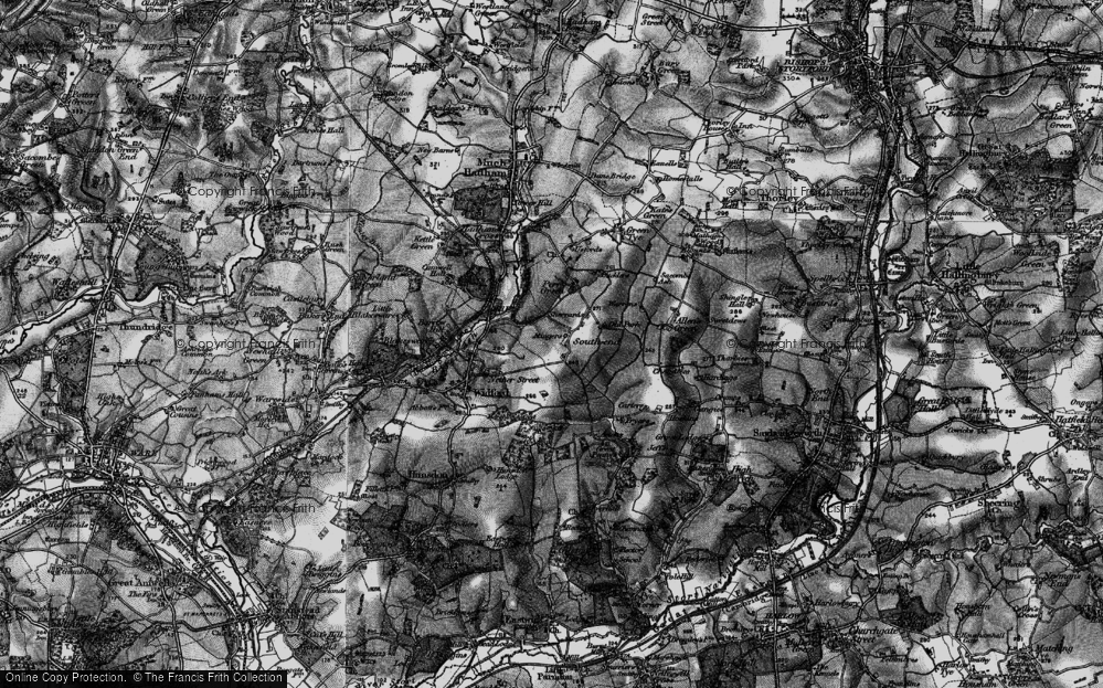 Old Map of Historic Map covering St Elizabeth's School & Home in 1896
