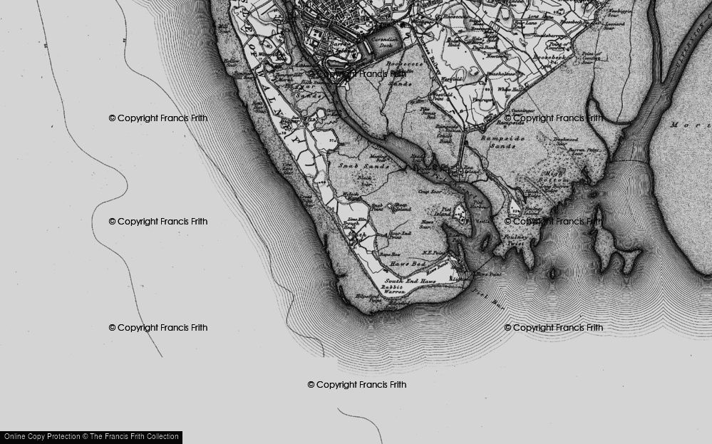 Old Map of Historic Map covering Wylock Marsh in 1897