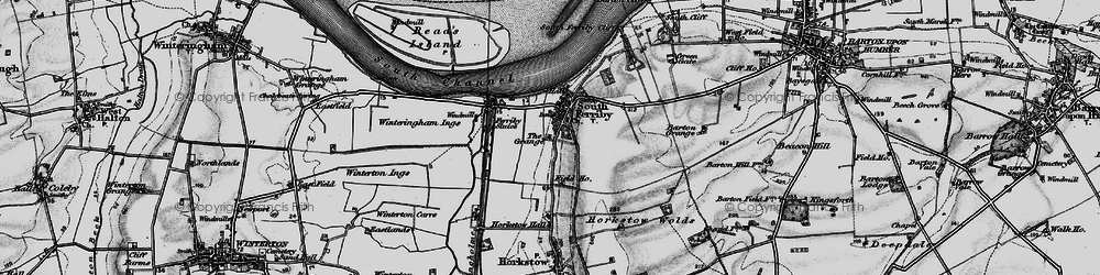 Old map of South Ferriby in 1895