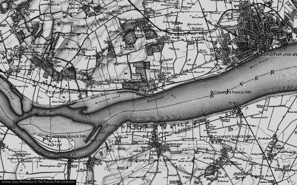 Old Map of Historic Map covering Humber Bridge in 1895