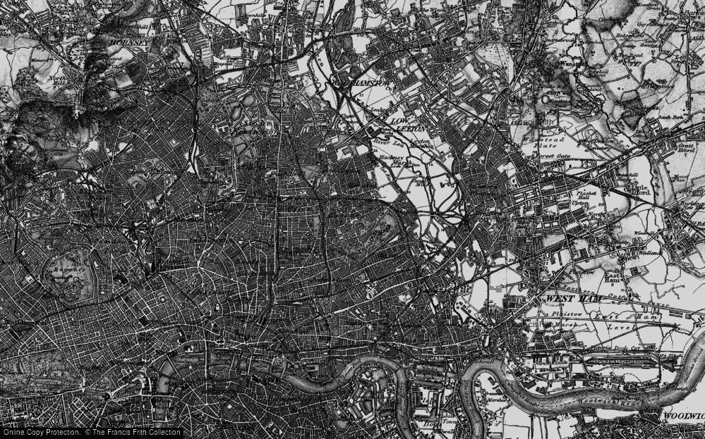 Old Map of South Hackney, 1896 in 1896