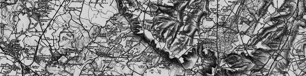 Old map of Brabourne Coomb in 1895