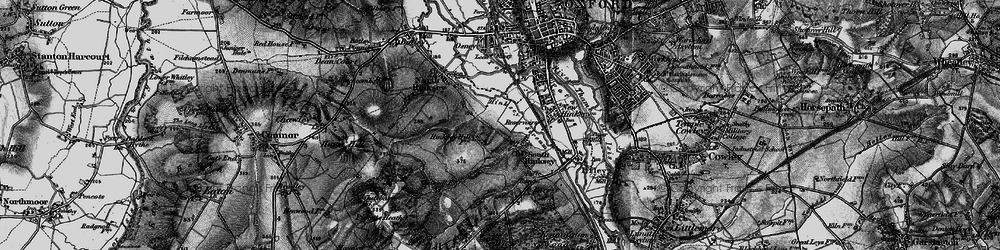 Old map of South Hinksey in 1895