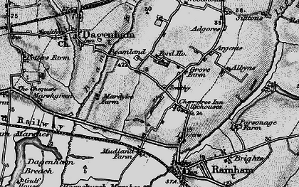 Old map of South Hornchurch in 1896