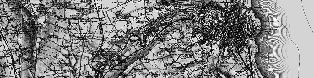 Old map of South Hylton in 1898