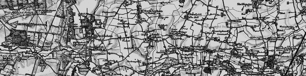 Old map of South Lopham in 1898