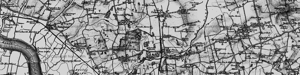 Old map of Belhus Woods Country Park in 1896