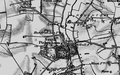 Old map of South Pickenham in 1898