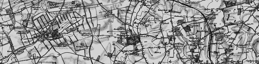 Old map of South Pickenham in 1898