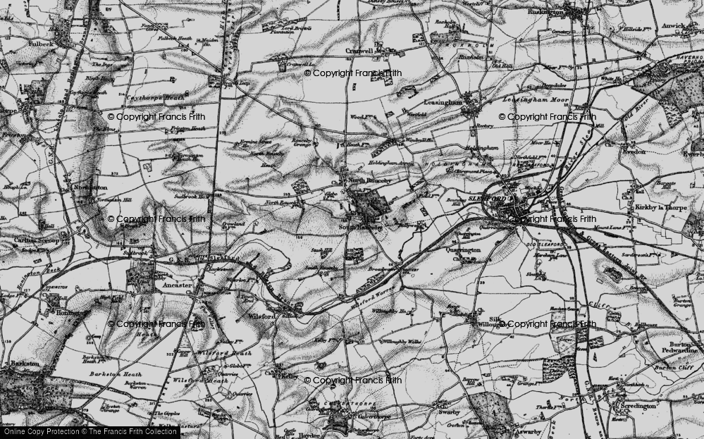 Old Map of South Rauceby, 1895 in 1895