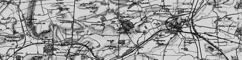 Old map of South Rauceby in 1895