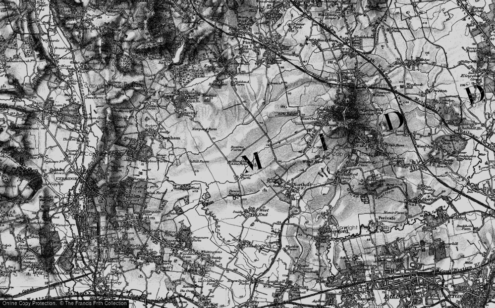 Old Map of South Ruislip, 1896 in 1896