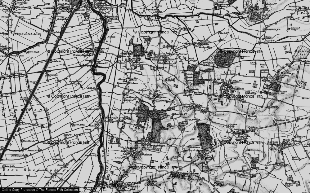 Old Map of South Runcton, 1893 in 1893