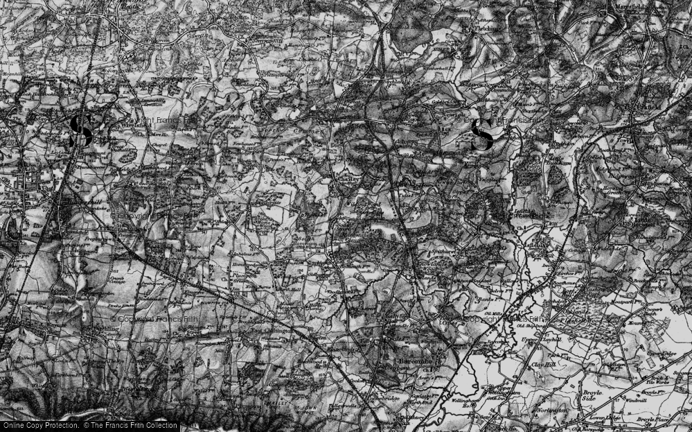 Old Map of Historic Map covering Wilding Wood in 1895