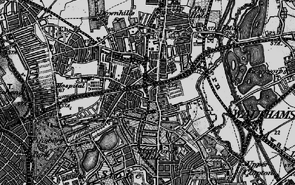 Old map of South Tottenham in 1896