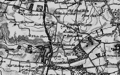 Old map of Black Hurworth in 1898