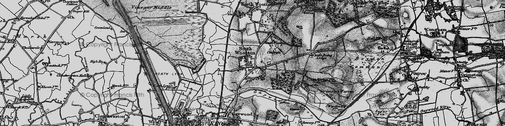 Old map of South Wootton in 1893