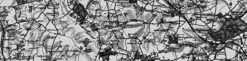 Old map of Southburgh in 1898