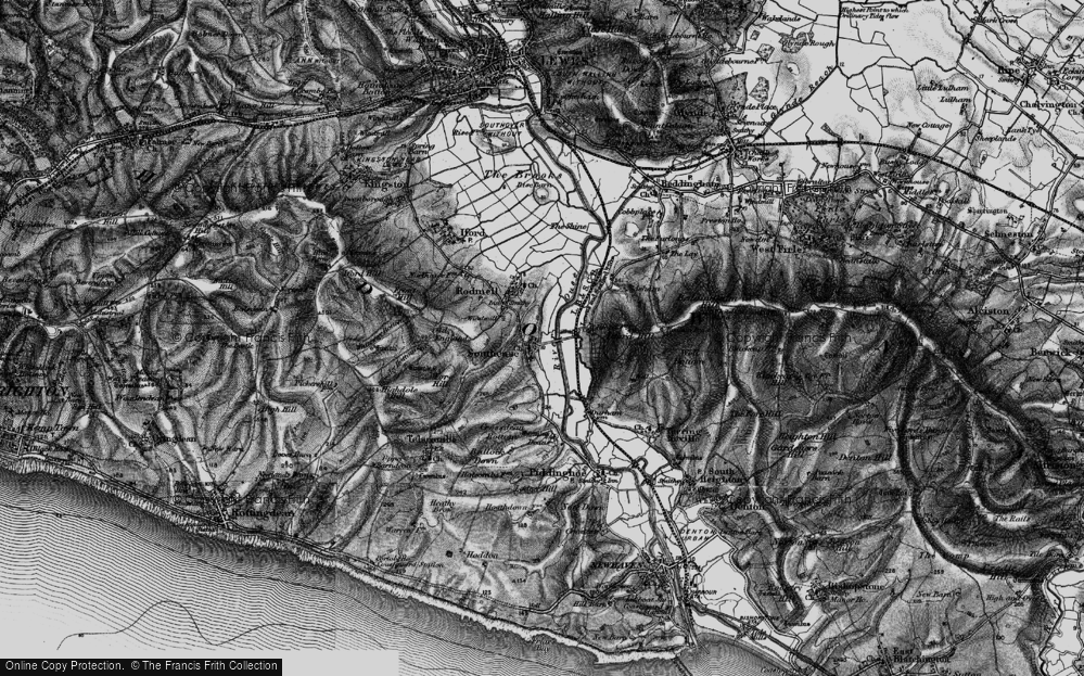 Old Map of Southease, 1895 in 1895
