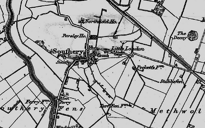 Old map of Southery in 1898