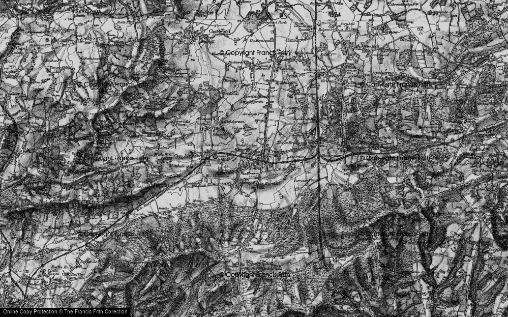 Old Map of Southgate, 1896 in 1896