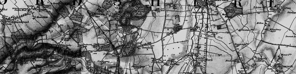 Old map of Southill in 1896