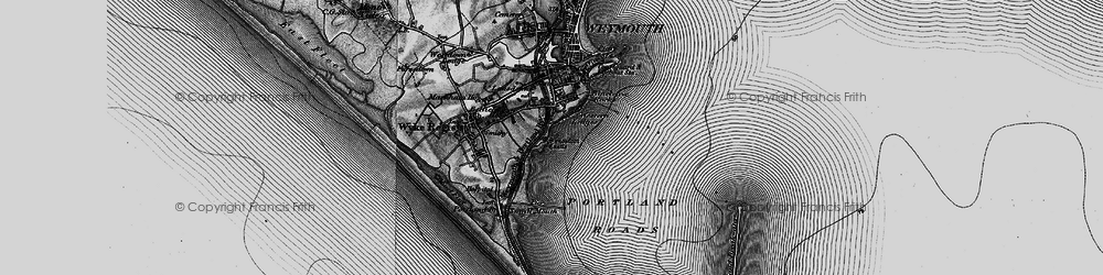 Old map of Portland Harbour in 1897