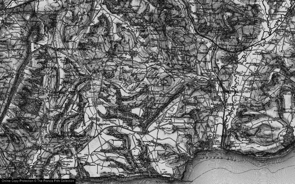 Old Map of Historic Map covering Bovey Down in 1897