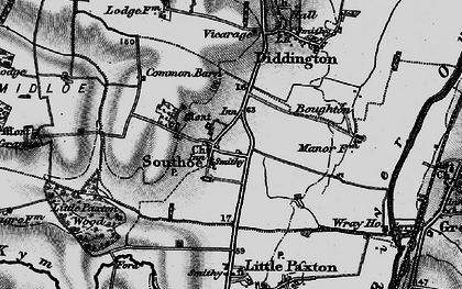 Old map of Boughton Village in 1898