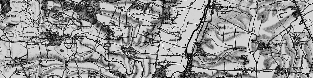 Old map of Boughton Village in 1898