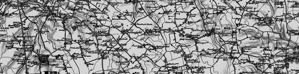 Old map of Southolt in 1898