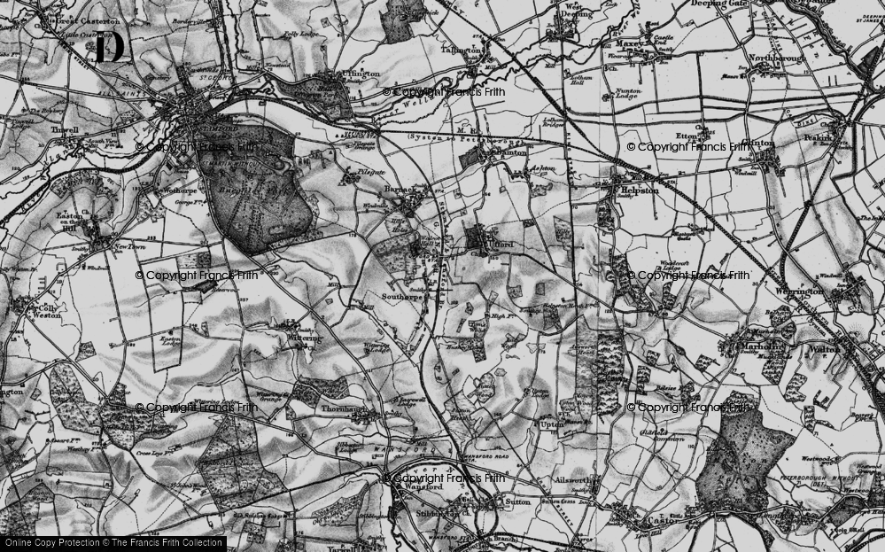 Old Map of Historic Map covering Bushey Wood in 1898