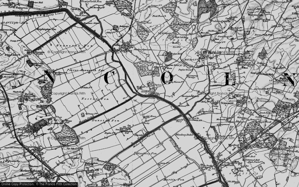 Old Map of Southrey, 1899 in 1899