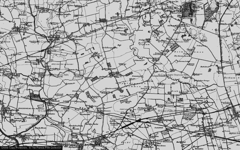 Old Map of Spaldington, 1895 in 1895