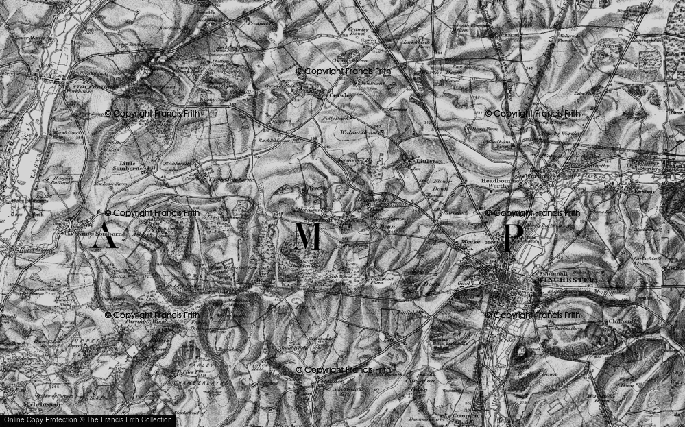 Old Map of Sparsholt, 1895 in 1895