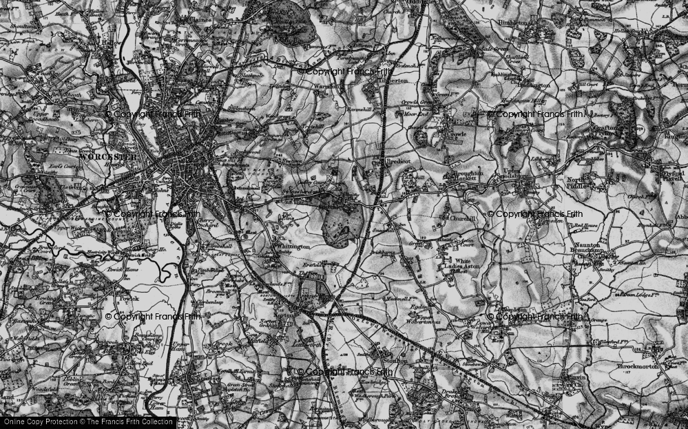 Old Map of Spetchley, 1898 in 1898