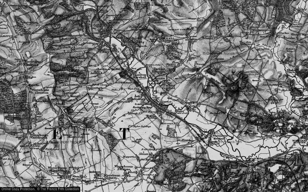 Old Map of Spetisbury, 1895 in 1895