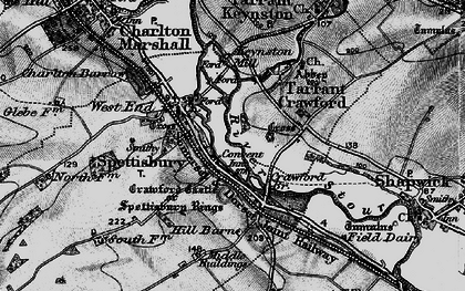 Old map of Spetisbury in 1895