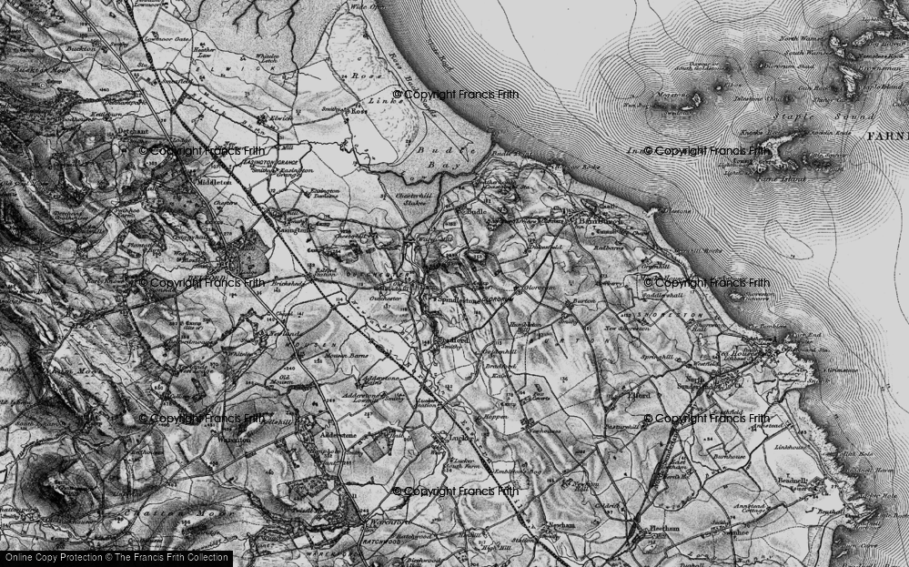 Old Map of Spindlestone, 1897 in 1897