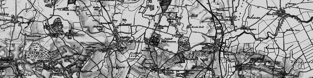 Old map of Tickhill Grange in 1895