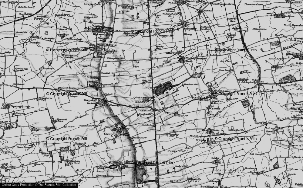 Old Map of Historic Map covering Caenby Corner in 1898