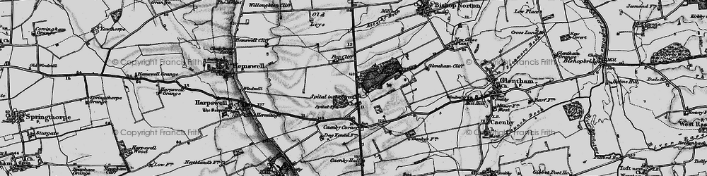 Old map of Caenby Corner in 1898
