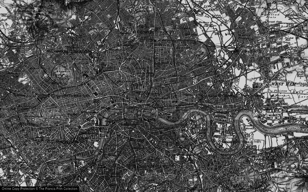 Old Map of Spitalfields, 1896 in 1896