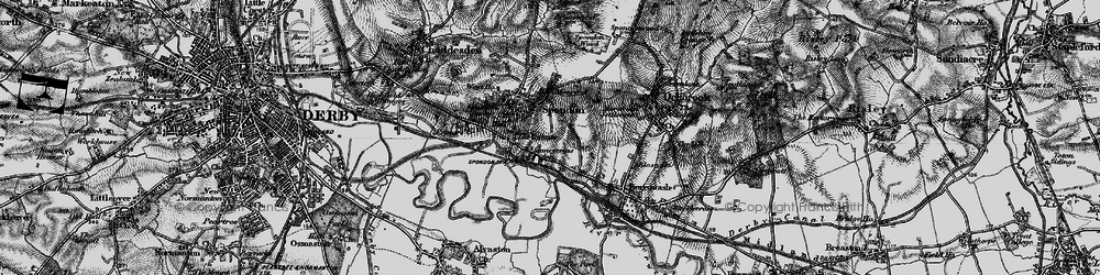 Old map of Spondon in 1895