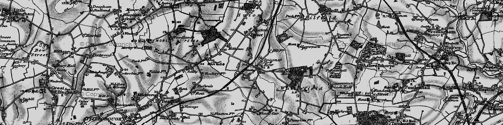 Old map of Spooner Row in 1898
