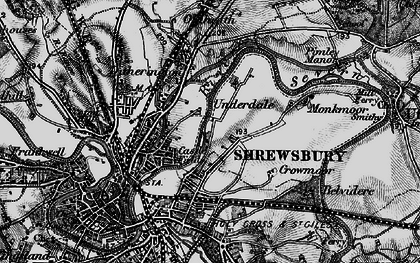 Old map of Spring Gdns in 1899