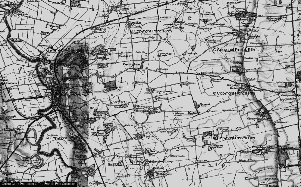 Old Map of Historic Map covering Somerby in 1895